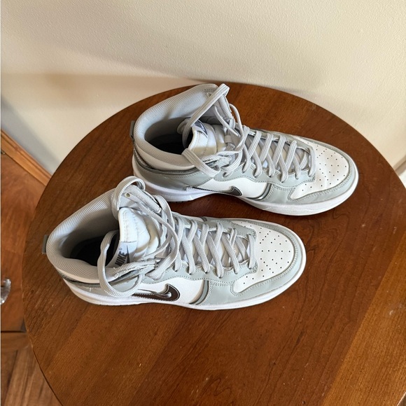 Nike Dunk High Up White/Light Smoke Grey/ Smoke Grey/Silver Women’s Size 8.5 - Picture 3 of 8